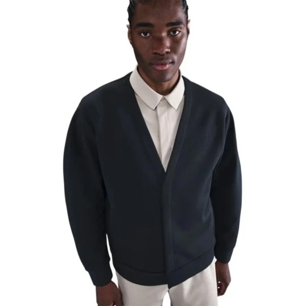 Nike 24.7 Mens Black Cardigan Large Dri-FIT Snap-Button HQ6948-010